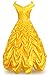 JerrisApparel Women's Princess Costume Halloween Party Dress (4-6, Yellow)