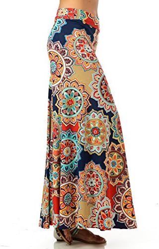 HerShe Women's Foldover High Waisted Floor Length Maxi Skirt