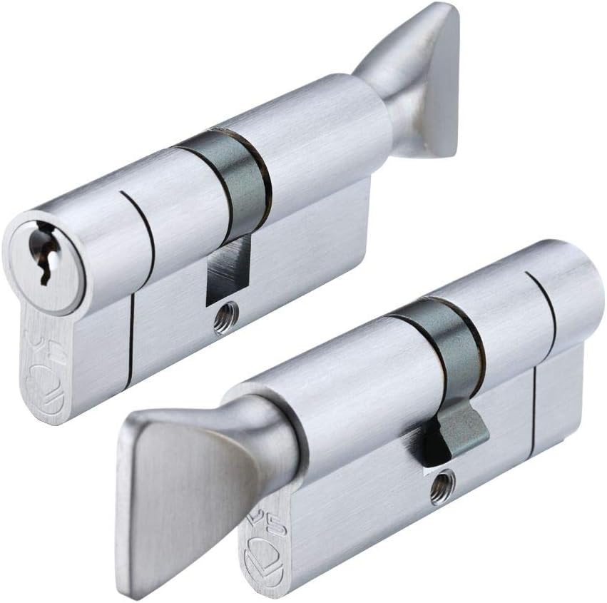 Anti-Snap Euro Profile Thumb Turn Cylinder - UPVC Door Lock - Zoo Hardware V5 (40mm Int / 40mm External, Satin Chrome)