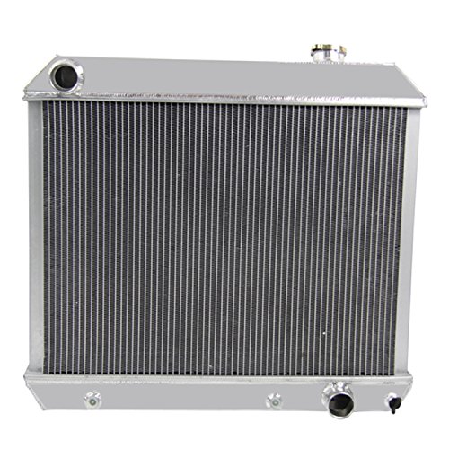 For 1961-1966 Chevy Truck C10 C20 C30 K10 K20 F85 - 4 Row Core Aluminum Radiator +Fan (16 Inches Dia.) w/ Shroud