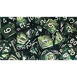 Role 4 Initiative Set of 15 Large High-Visibility Polyhedral Dice: Emerald Dragon Shimmer with White Numbers (3d4 4d6 2d8 1d10 1d% 1d12 3d20)