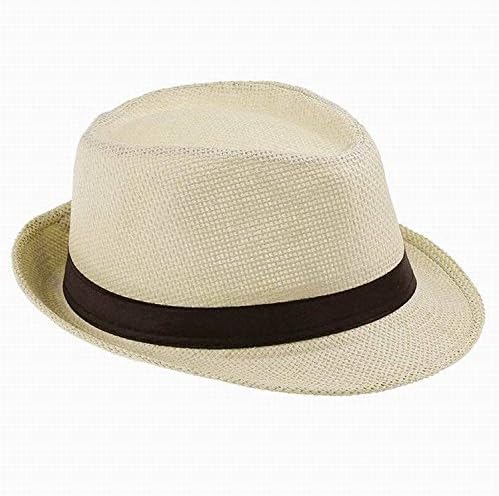nboba Fashion Hats for Women Cap Summer Beach Sun Straw Panama Hat with Sunhat Beige