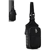 VAKAER Magnetic Gym Bag, Water Bottle Carrier Holder with Phone Pocket & Adjustable Strap,10 Ultra-Strong Magnets Stick to Fitness equipment, Workout Accessories Pouch for Women & Men, Black