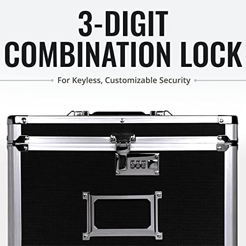 Vaultz Vinyl Record Storage Box Locking 50 Album Holder & Organizer