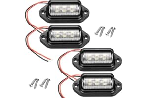 Mudder 4 Packs 12V 6 LED License Plate Light Waterproof License Plate Lamp Taillight for Truck SUV Trailer RV Trucks and Boats License Tags
