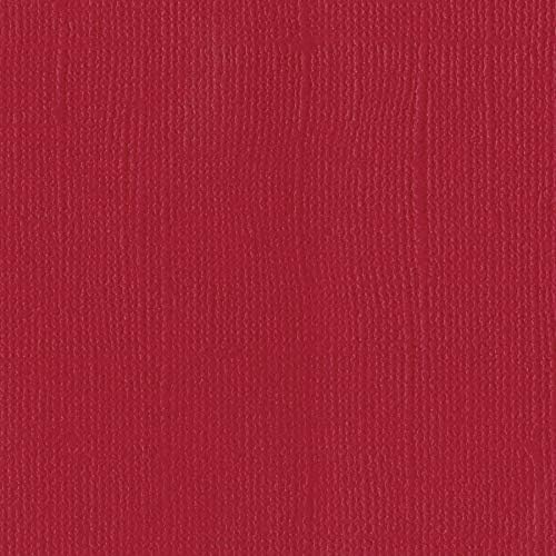 Bazzill KISSES 12x12 Textured Cardstock | 80 lb Lipstick Red Color Scrapbook Paper | Premium Card Making and Paper Crafting Supplies | 25 Sheets per Pack