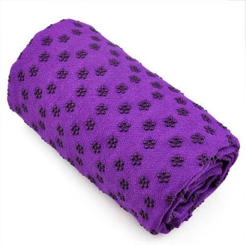Yoga Towels Ultra Soft microfiber Anti-Slip PVC Plum Blossom Dots Yoga Mat Towel Purple