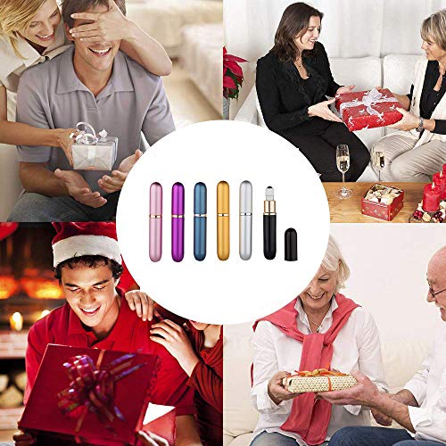 6 Colors,6 ML Aluminum Roll-on Bottles with Leakproof Stainless Steel Roller Balls-0.2ml Dropper and Silver Funnel Included