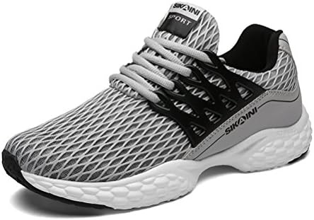 DAIVON Men Women Breathable Running Shoes Athletic Sports Casual Fashion Sneakers (Grey,42)