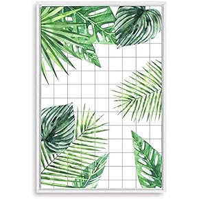 Framed Canvas Home Artwork Decoration Nordic Style Plant Canvas Wall Art for Living Room, Bedroom - 16x24 inches