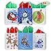 JOYIN 24 Christmas Kraft Paper Gift Bags with Handles Blue and White with Assorted Christmas Prints for Holiday Goody Bags, School Classrooms and Party Favors