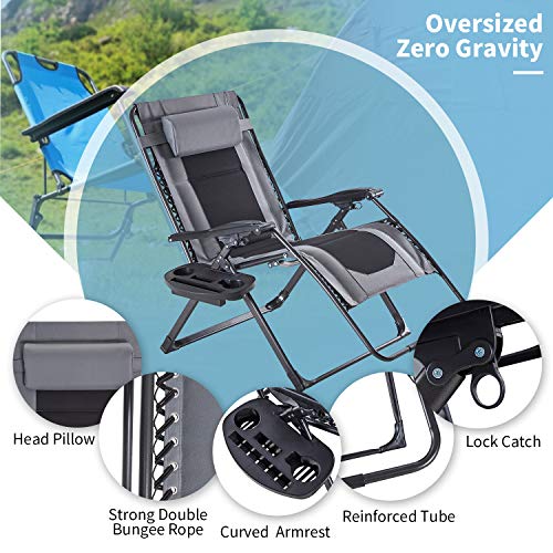 Zero Gravity Lounge Chair, XXL Padded Patio Folding Recliners Pricepulse