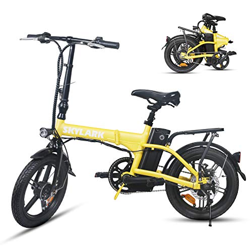 BRIGHT GG 16 inch Folding Electric Bike for Adults 250W Ebike with 36V10AH Lithium Battery Yellow BRIGHT GG 16 inch Folding Electric Bike for Adults 250W Ebike with 36V10AH Lithium Battery Yellow
