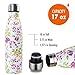 Y-Chen Double Walled Stainless Steel Vacuum Water Bottle, Portable Travel Sports Leak-Proof No Sweat Cola Shape Bottle Keep You Drink Cold & Hot,17oz(500ml) Purple Flower