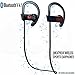 Bluetooth Sport Headphones with Mic offered by PHI Sports & Outdoors. High Definition Sound with Bass, Noise Cancelling, IPX4 Sweatproof, Secure Fit, & 6-8 Hrs Playtime. Carrying Case Included(Black)