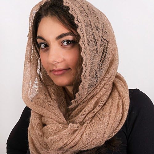 Brown Orenburg Goat Down Shawl Infinity Orenburg Scarf 63х27.5''
