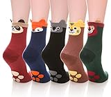 SDBING Womens Merino Ragg Wool Crew Socks 5 Packs
