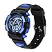 AZLAND 7 Colors Flashing Waterproof Outdoor Sports Kids Wristwatch Boys Girls Digital Watches Blue