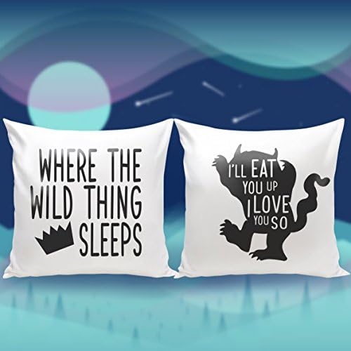 Nursery Bedding Set, Custom 16x16, Set 2 of Wild Thing pillow covers, baby boy bedding, Where the Wild things Are, Crown pillow cover, boy room décor, Halloween Gift