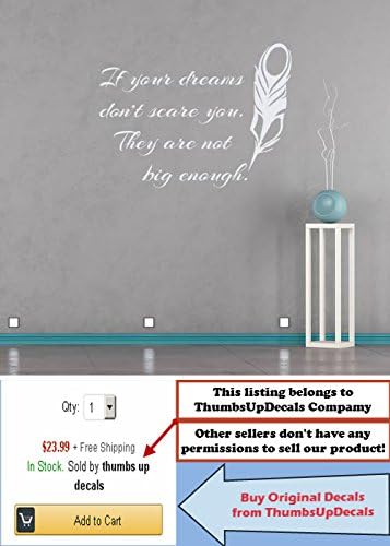 If Your Dreams Don't Scare You Vinyl Wall Decals Quotes About Dreams Sticker Bedroom Home Decor Wall Mural Nursery Art Dorm aa79 (38" Tall x 50" Wide)