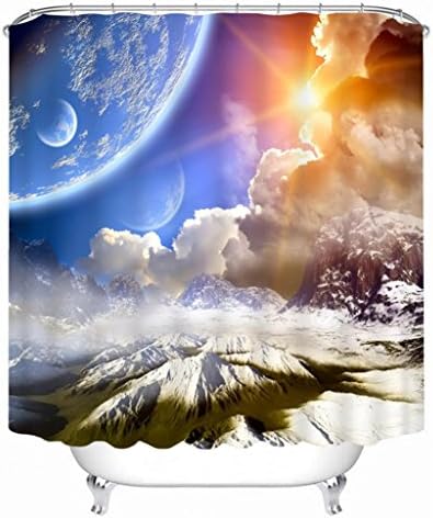 GFYWZ 3D Shower curtains Fantasy sky Three dimensional Space Polyester Fabrics Printing Waterproof and mildew Bathtub Occlusion Hanging curtain , wide 150cm high 180cm