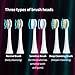 Proalpha Sonic Electric Toothbrush for Adults, 5 Optional Brushing Modes Rechargeable Toothbrushes with 6 Replacement Heads & 2 Minutes Timer, Travel Case Included (white)