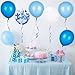 Blulu 60 Pieces Royal Blue Confetti Latex Balloons with 4 Rolls Balloon Ribbons 12 Inch Blue Series Balloon for Birthday Wedding Baby Shower Party Decoration
