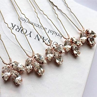 Jakawin Bride Wedding Hair Pins Crystal Rhinestone Bridal Hair