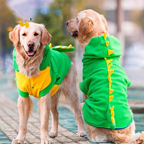 Large Dog Dinosaur Shirt Coat Hoodie Pet Winter Clothes Warm