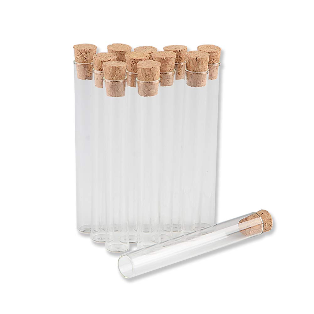 100pcs 4ml 10X75MM Small Glass Bottles With Corks Tiny Glass Transparent Clear Test Tube Jars Wishing Bottles Gift (4ml-10x75mm)