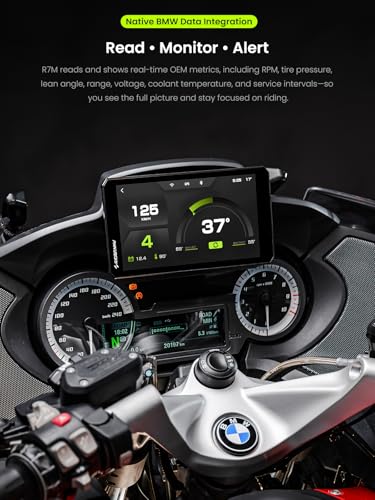 RiderNav R7M 7" Wireless Motorcycle CarPlay & Android Auto for BMW Motorcycles - Native Wonder Wheel & Action Camera Control (GoPro/Insta360)| TPMS/RPM| OTA Updates|1200-Nit IP69K GPS | Nav Prep 5/6