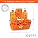 LOVERY Spa Gift Basket - Orange & Mango Scent - Luxury Mother's Day Gift - 7 Piece Bath & Body Set For Women & Men, Contains Shower Gel, Bubble Bath, Body Lotion, Bath Salt, 2 Poufs & Handmade Basket