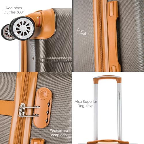 Kit de malas de viagem P/M Bruges Swiss Move Marrom