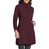 baleaf Women's Fleece Lined Dress Sweatshirt Dress Water Resistant Warm Quarter Zip Cover Up Winter Outdoor with Pocket