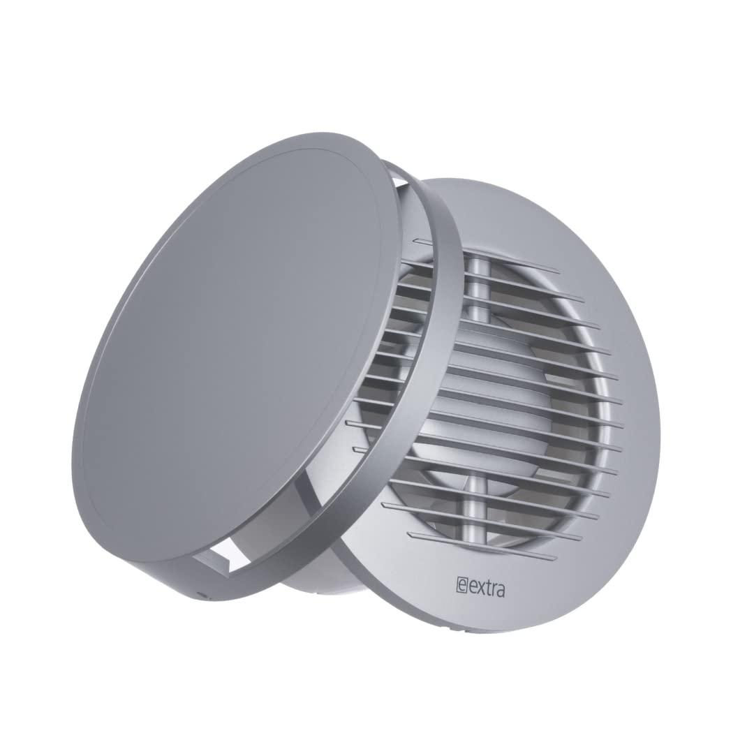 EUROPLAST Diameter 100mm / 4 inch Wall Fan Exhaust Fan Kitchen Toilet Bathroom Fan – Round Front - Plastic - Silver