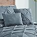 Avondale Manor 7-Piece Ella Pinch Pleat Comforter Set,Reversible King Bedding, Grey