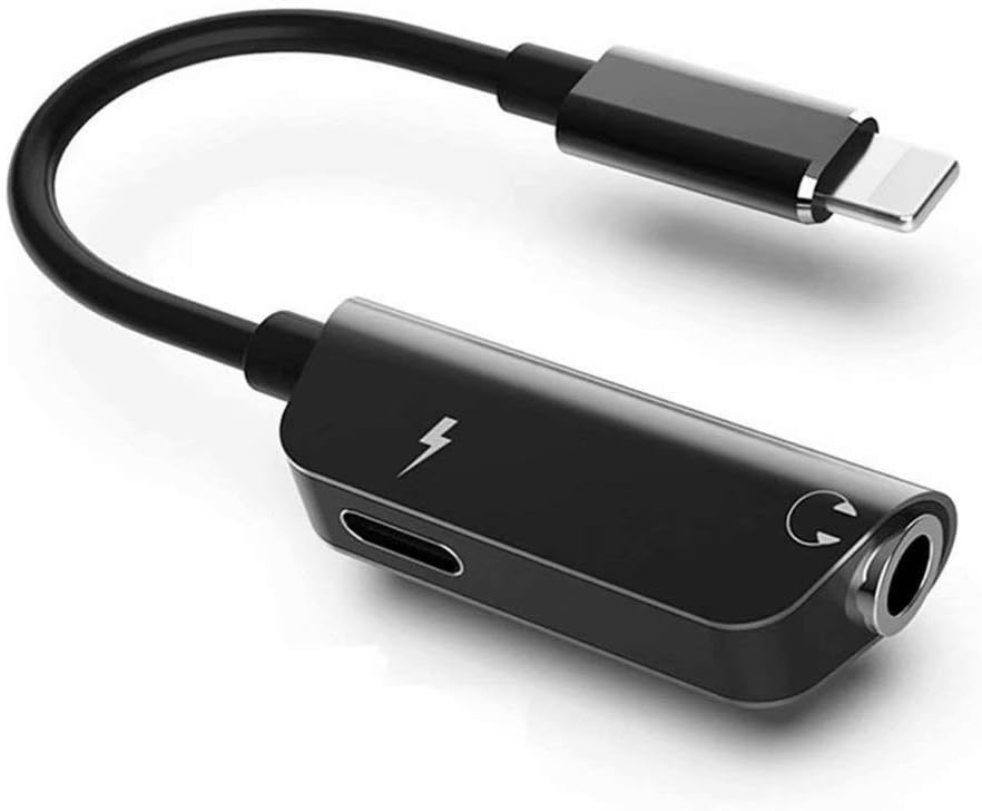 Headphone Adapter for iPhone Adapter to 3.5mm Jack Dongle AUX Audio Cable Splitter for iPhone 7/7 Plus/8/8 Plus/X/XR/XS/XS Max/11/11 Pro 3.5mm Earphone Connector Accessory Support for All IOS Systems