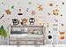 DEKOSH Kids Wild Safari Animal Wall Stickers for Nursery Decoration | Jungle Theme Peel & Stick Owl Woodland Nursery Wall Decals for Baby Playroom Decor