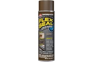 Flex Seal, 14 oz, Brown, Stop Leaks Instantly, Waterproof Rubber Spray On Sealant Coating, Perfect for Gutters, Wood, RV, Campers, Roof Repair, Skylights, Windows, and More