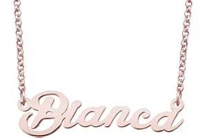 LoEnMe Jewelry Rose Gold Name Necklace Personalized Custom Made Gift for Women Couple