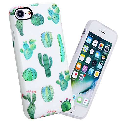 Cactus iphone 7 case, 4.7 inch slim shockproof glossy g…