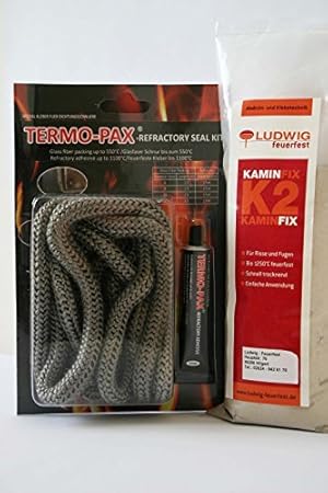 Ofendichtschnur inkl. Kleber und Feuerfester Mörtel im SET! In verschiedenen Größen 6 oder 8mm (8mm)