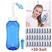 TONELIFE Sinus Rinse Kit 300ml+5Packets Nasal Salt -Nasal Wash Saline Packet Refills-Nose Cleaner-Neti Pot with Powdered Saline Convenient Packets for Adult Kids Nose Clean