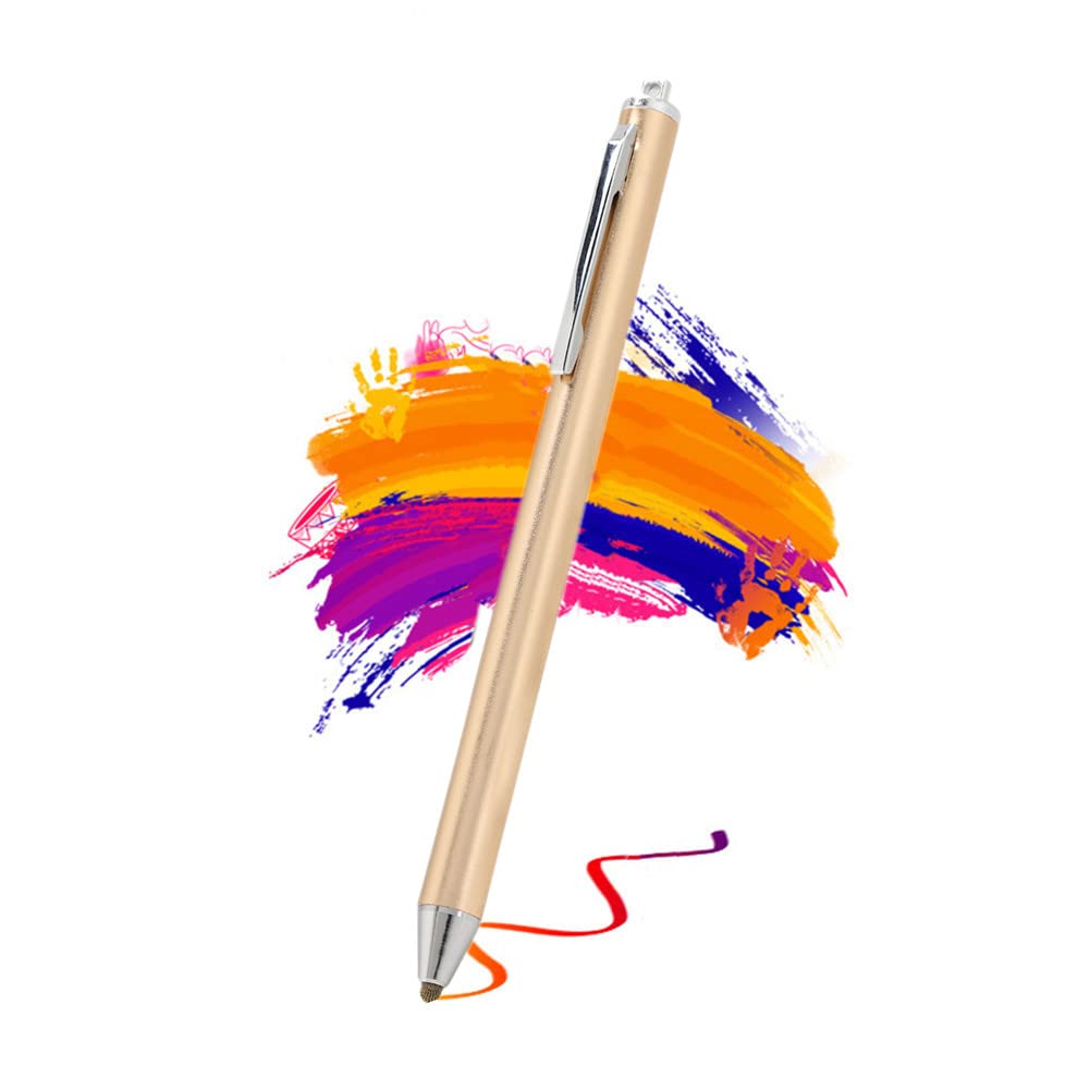 143 Stylus, Cloth Head Touch Screen Pen Digital Pen Portable Stylus for Smartphones and Tablets (Gold)