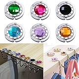 StillCool Set of 6 Folding Section Diamond Handbag Purse Hook Hanger Holder For Table