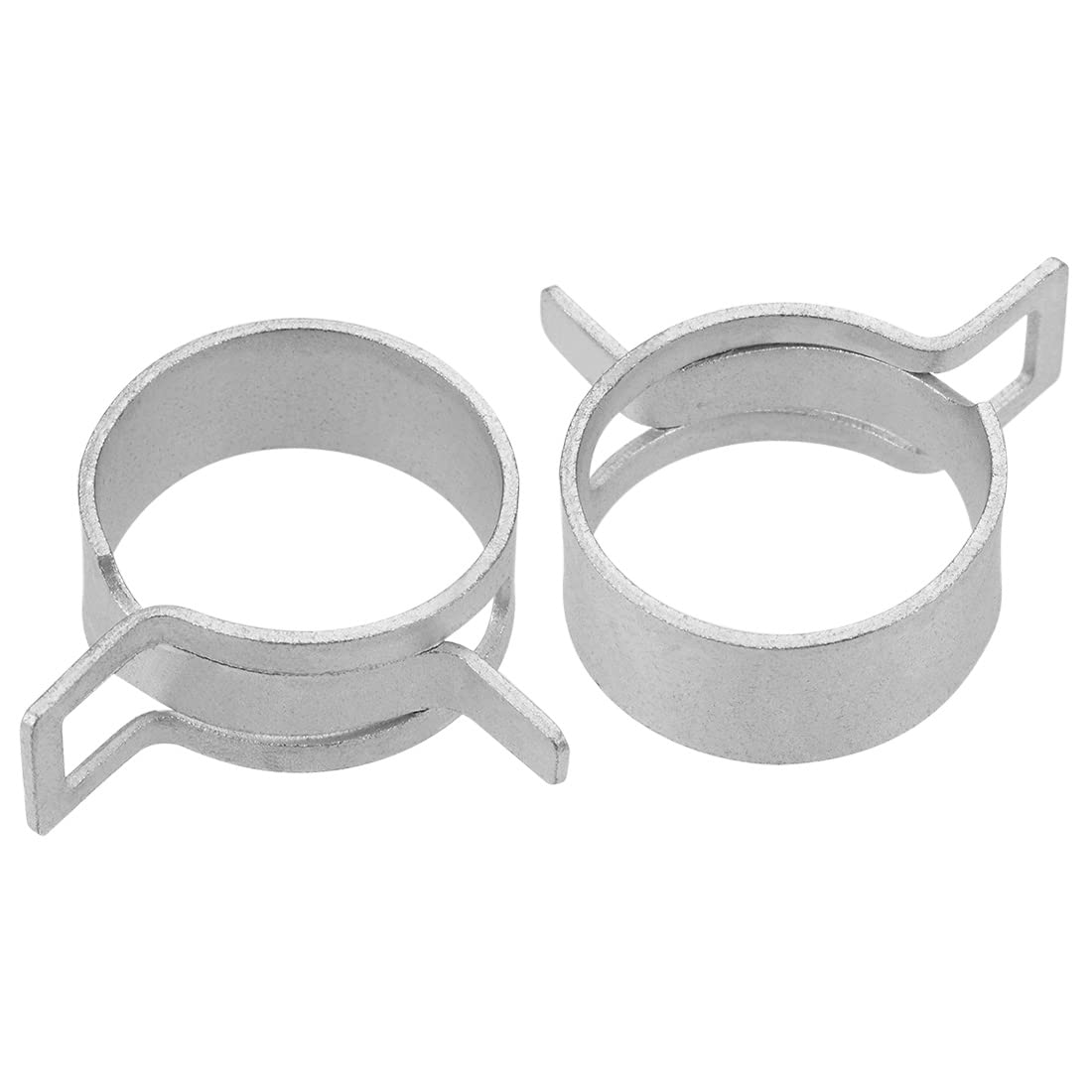 uxcell Spring Band Type Clamp 26mm Inner Dia Fit 27.5-30mm OD Hose Fuel Line Silicone Tube Clips Clamp Silver Manganese Steel 5Pcs