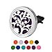 HOUSWEETY Car Air Freshener Aromatherapy Essential Oil Diffuser - Tree of Life Stainless Steel Locket,11 Refill Pads (with Gift Bag)