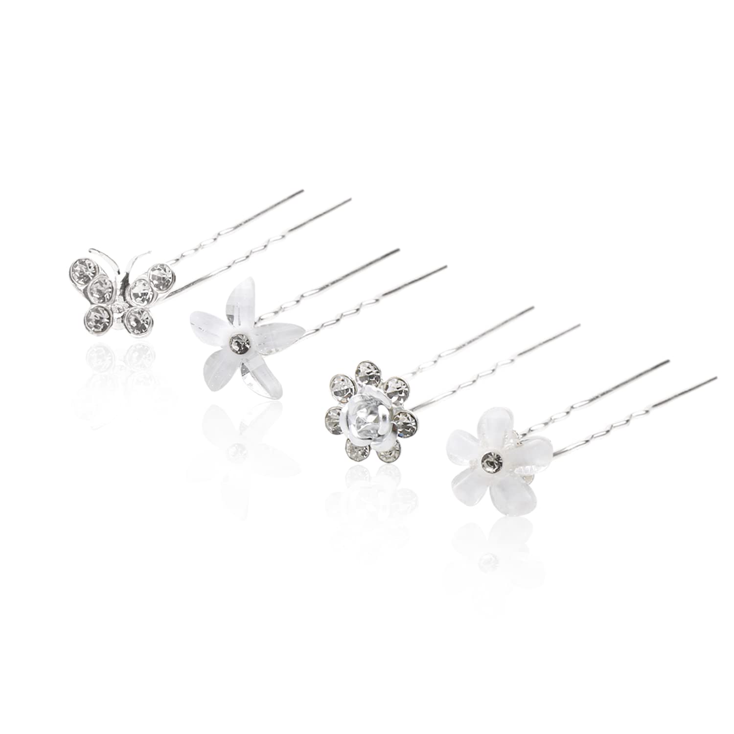 20 Crystal Wedding Hair Pins - Shining Bridal Accessories for Women/Girls - Perfect for Engagement & Party