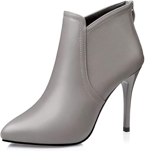 Amazon Shiny Star 美脚ピンヒール ショートブーツ レディース ヒール10cm ブーティ 黒 バックジッパー 歩きやすい 疲れない ハイヒール 大きいサイズ 軽量 アンクルブーツ 通勤 Ol デート Shiny Star ブーツ ブーティ