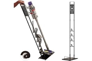 Foho Vacuum Stand Compatible for Dyson V15 V11 V10 V8 V7 V6 with Wheels, Metal Storage Bracket Stand Holder Compatible for Dyson Handheld Cordless Vacuum Cleaners & Accessories & Attachments